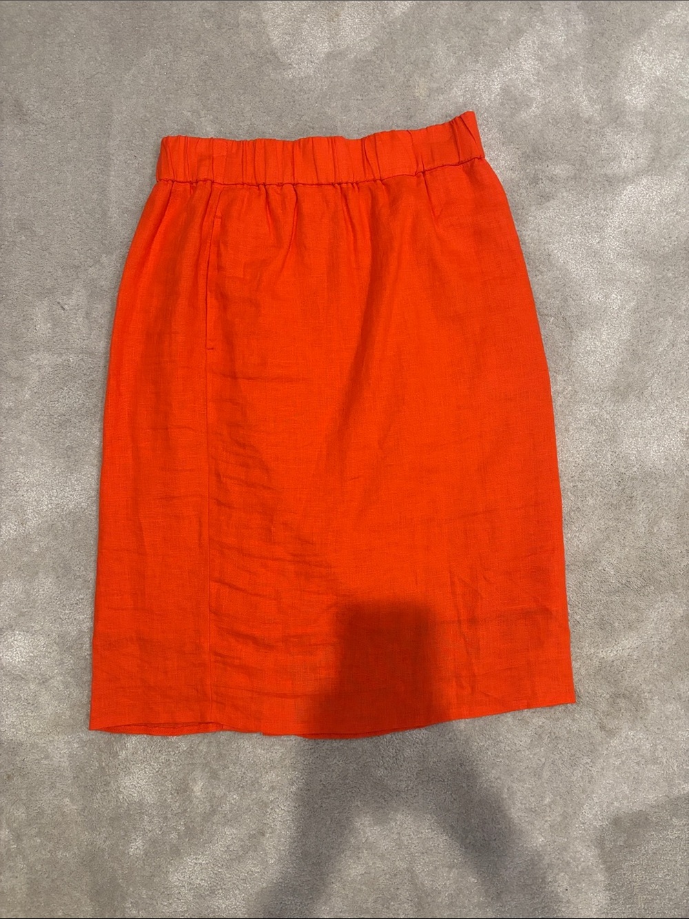 Jcrew Orange Women’s Elastic-Waist Linen Skirt- size Tall Small